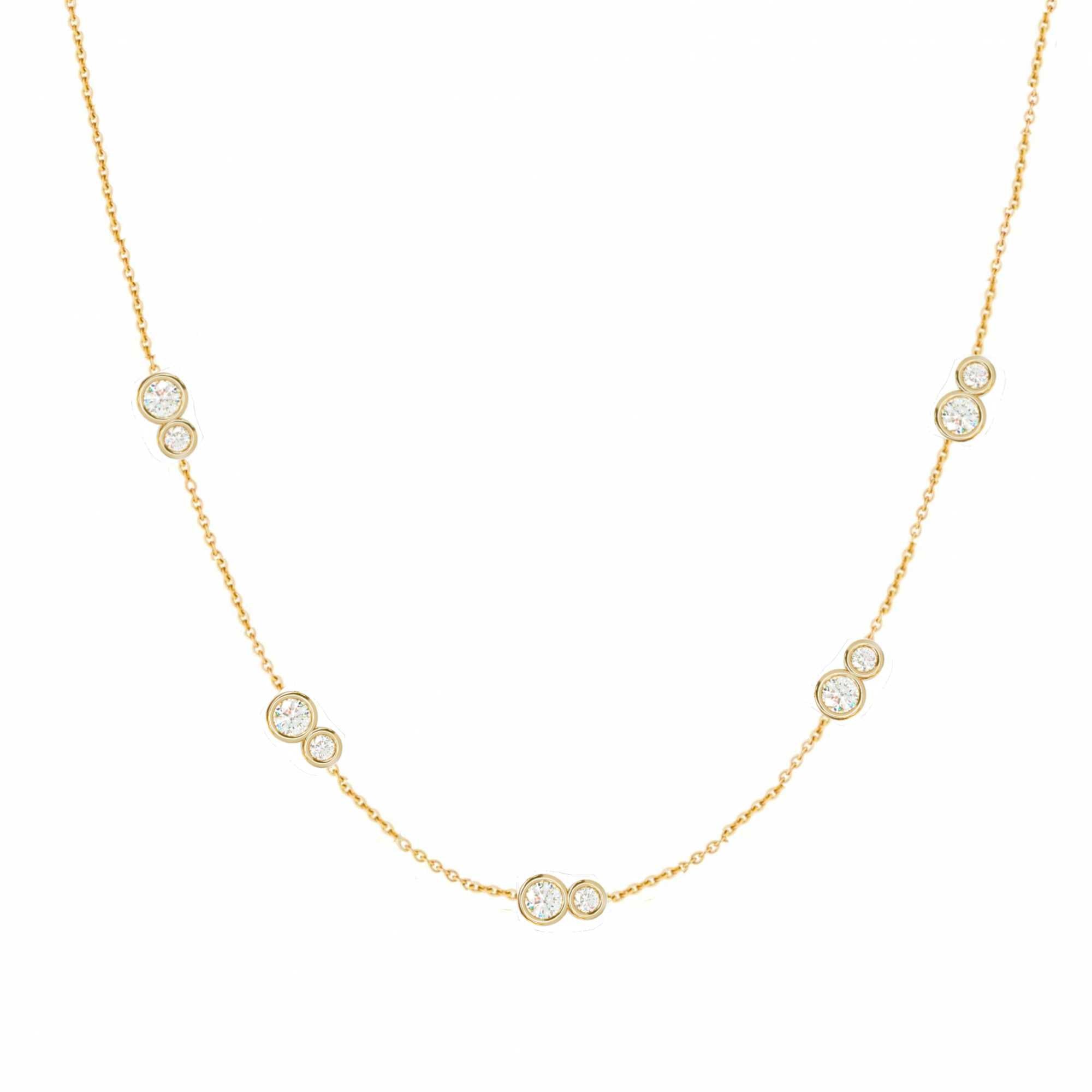 Diamond flower station necklace sales